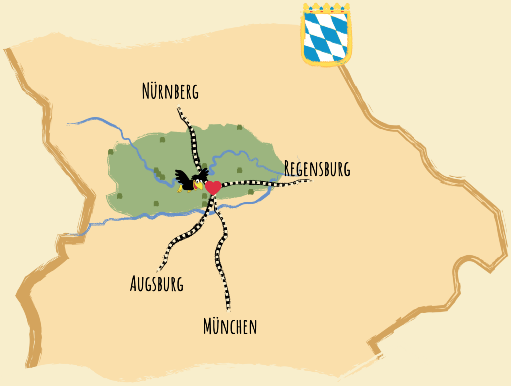Karte Bayern Herz Tour